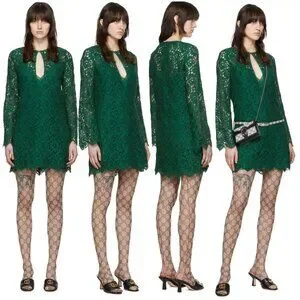 GUCCI★素敵！LONG SLEEVE GREEN FLORAL LACE DRESS Gucci | Dresses | Gucci Dress Long Sleeve Green Floral Lace